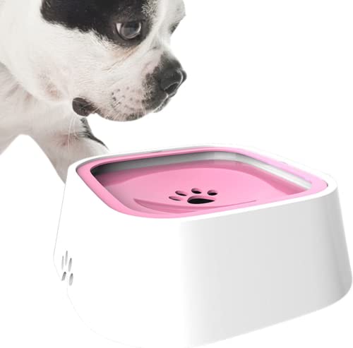 Eivdru Wassernapf für Hunde Katzen Auslaufsicher Wassernapf Trinknapf Hund Anti Schlabber Fahrzeuggetragener, schwimmender Napf für Haustiere, Wasserspender für Hunde und Katzen(Rosa) von Eivdru