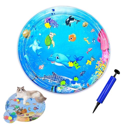 Ejoyiso Katzen Kühl und Spielmatte, Kühl und Spielmatte Katzen, Wassermatte Katzen Kratzfest 100 * 100 cm Toy for Cats and Dogs Verdickung (A) von Ejoyiso