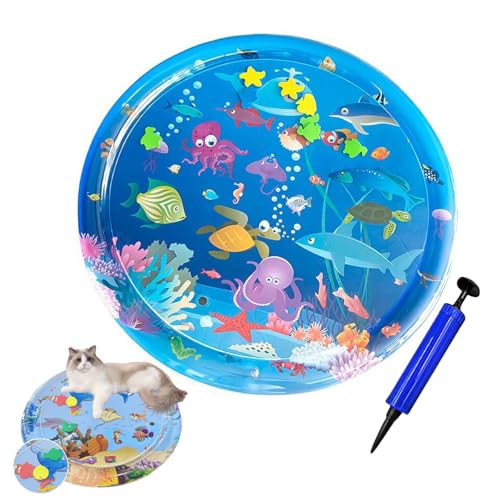 Ejoyiso Katzen Kühl und Spielmatte, Kühl und Spielmatte Katzen, Wassermatte Katzen Kratzfest 100 * 100 cm Toy for Cats and Dogs Verdickung (B) von Ejoyiso