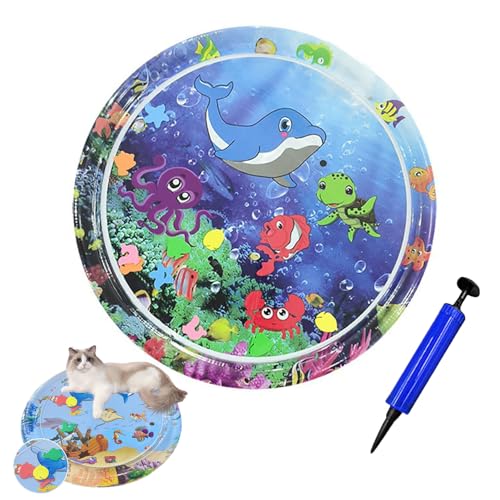 Ejoyiso Katzen Kühl und Spielmatte, Kühl und Spielmatte Katzen, Wassermatte Katzen Kratzfest 100 * 100 cm Toy for Cats and Dogs Verdickung (F) von Ejoyiso