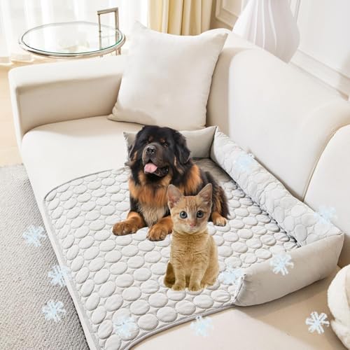 Ejoyiso Pelzbarn Kühlendes Sofabett, Pelsbarn, Pelzbarn Kühlmatte, Pelzbarn Kühlendes Hundebett Bringen Sie Ihrem Haustier EIN Cooles Sommererlebnis, Maschinenwaschbar (Grau, 70 X 70 cm) von Ejoyiso