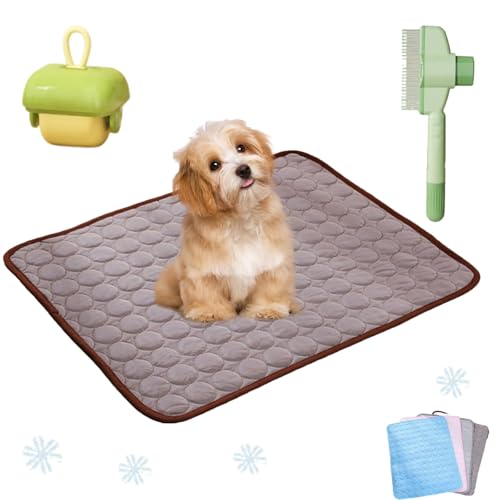 Ejoyiso Pfotenfrost Matte, Pfotenfrost Matte Für Katzen, Kühldecke Hund, Ideal Für Zuhause, Auto Und Garten (Braun, L (70 X 55 cm)) von Ejoyiso