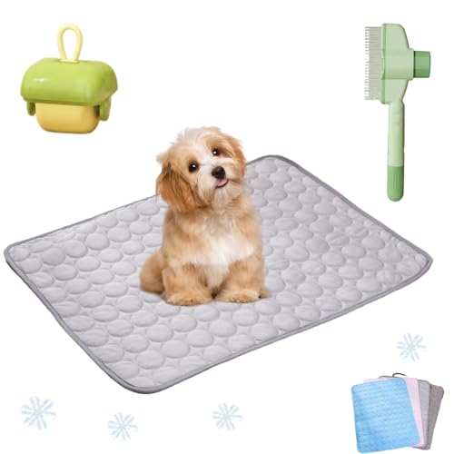 Ejoyiso Pfotenfrost Matte, Pfotenfrost Matte Für Katzen, Kühldecke Hund, Ideal Für Zuhause, Auto Und Garten (Grau, XXL (150 X 100 cm)) von Ejoyiso