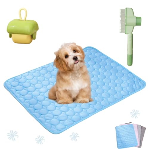 Ejoyiso Pfotenfrost Matte, Pfotenfrost Matte Für Katzen, Kühldecke Hund, Ideal Für Zuhause, Auto Und Garten (Himmelblau, L (70 X 55 cm)) von Ejoyiso