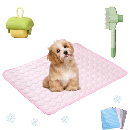 Ejoyiso Pfotenfrost Matte, Pfotenfrost Matte Für Katzen, Kühldecke Hund, Ideal Für Zuhause, Auto Und Garten (Rosa, XXL (150 X 100 cm)) von Ejoyiso