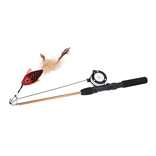 Ejoyous Cat Fishing Pole Toy, Ausgedehnbarer Hauch mit 3D -gedrucktem Design für Indoor -Outdoor Spiele, Interaktiver Haltbarer Katzenteaser Zauberstab mit Austauschbarem Spielzeug, Manueller Rolle Ejoyous Cat Fishing Pole Toy, Ausgedehnbarer Hauch mit 3D -gedrucktem Design für Indoor -Outdoor Spiele, Interaktiver Haltbarer Katzenteaser Zauberstab mit Austauschbarem Spielzeug, Manueller Rolle von Ejoyous