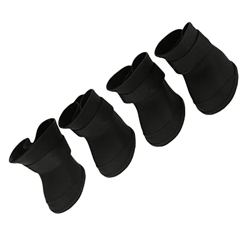 Ejoyous Hundeschuhe Wasserdicht 4er Set, Hundestiefel Regenpfoten Anti Rutsch Silikon Hundepfote Vrbandschutz für kleine Hunde mit Klettverschluss Fußabdruck Textur (XL schwarz) von Ejoyous