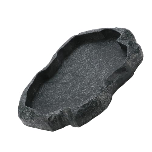 Ejoyous Reptilien Wasser Tablett ABS Resin Durable Repti Rock Feeder Wasser und Futterschale für Schildkröte und Eidechse - Robuste Futterschüssel zum Füttern und Tränken von Haustieren (M) von Ejoyous