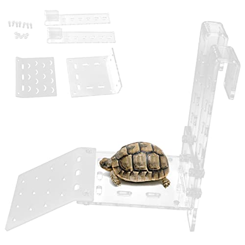 Ejoyous Schildkröte Plattform, Schildkröten-Basking-Plattform Transparente Schildkröten-Ruheterrasse Schildkröten-Hängerampe Kletterregal für Aquarium Einstellbar (TA) von Ejoyous
