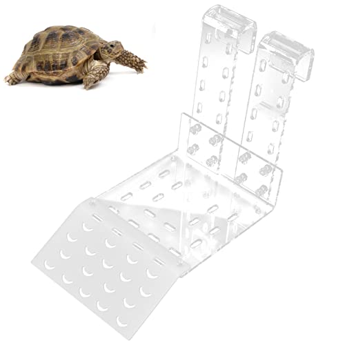 Ejoyous Schildkröte Plattform, Schildkröten-Basking-Plattform Transparente Schildkröten-Ruheterrasse Schildkröten-Hängerampe Kletterregal für Aquarium Einstellbar (TB) von Ejoyous