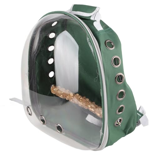 Ejoyous Vogel-Reisetasche, Tragbarer Vogel-Rucksackkäfig Atmungsaktive Vogelträger Multifunktionelle Haustier-Rucksäcke, für Papageien Sittiche Kleine Tiere Reisen Wandern Camping (Green) von Ejoyous