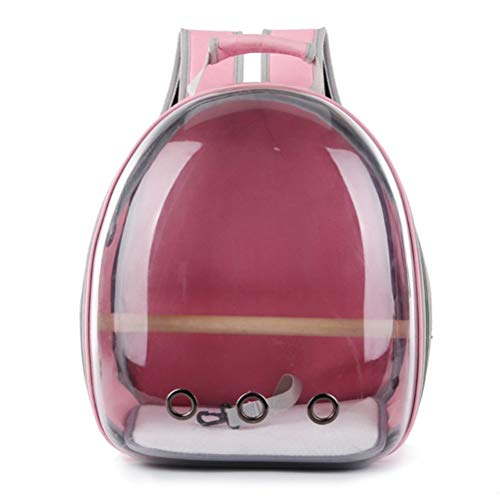 Ejoyous Vogel-Reisetasche, Tragbarer Vogel-Rucksackkäfig Atmungsaktive Vogelträger Multifunktionelle Haustier-Rucksäcke, für Papageien Sittiche Kleine Tiere Reisen Wandern Camping (PINK) von Ejoyous