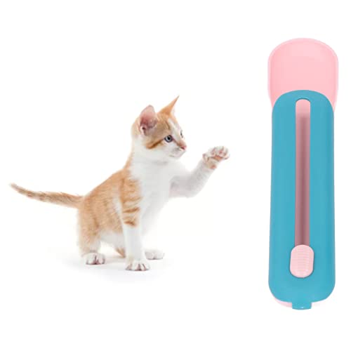 Katzenbehandlungslöffel Squeeze, Katzenstreifen -Feeder Löffel Multi Funktionaler Praktischer Nassbehälter für Nasse Snack Püree Haustier Vorräte (Rosa Löffel mit blauem Griff) von Ejoyous