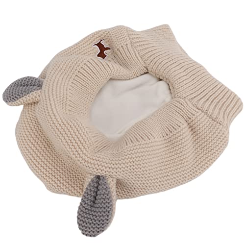 Süßes Katzen-Hundekostüm, Warme Bärenmütze, Warme Hunde-Ohrabdeckung, Wintermütze, Hunde-Snood-Kopfwickel für Hunde, Katzen, Haustiere (Beige) von Ejoyous