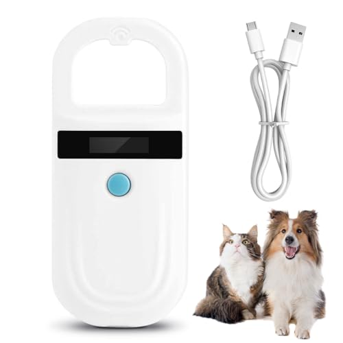 Tierchip Lesegerät Chipleser, Portable Tier Chip Reader mit OLED Bildschirm Haustierchips Transponder Microchip, für Tier Haustier Schwein Hund Katze von Ejoyous