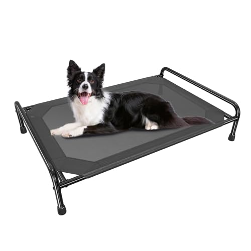 Ekisemio Erhöhtes Hundebett für den Außenbereich, kühlendes erhöhtes Kinderbett mit atmungsaktivem Netz, wasserdicht, einfach zu montieren, rutschfeste Füße, Schwarz Ekisemio Erhöhtes Hundebett für den Außenbereich, kühlendes erhöhtes Kinderbett mit atmungsaktivem Netz, wasserdicht, einfach zu montieren, rutschfeste Füße, Schwarz von Ekisemio