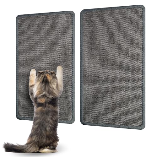 Elalove 2 Stück Kratzmatten für Katzen, 60x25 cm, Natürliche Sisal Material, Kratzmatten zum Schutz von Möbeln und Katzenkrallen, Katzen Kratzmatte für Sofa, Wand und Möbel von Elalove