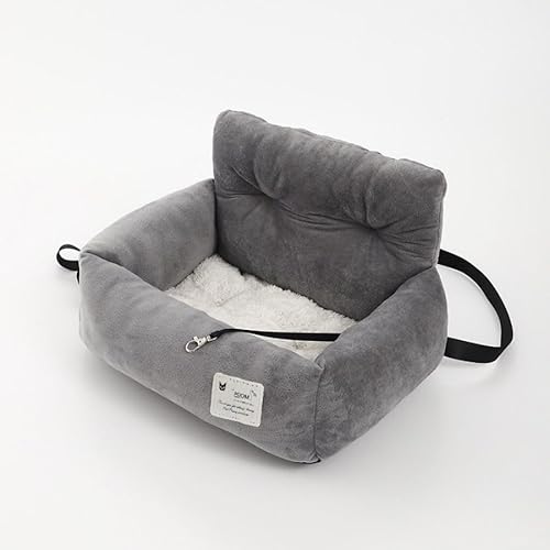 Hundeautositz für Kleine & Mittlere Hunde – Tragbarer, Waschbarer Hundekorb mit Sicherheitsgurt, Weiches Auto-Hundebett für Rücksitz von Elalove