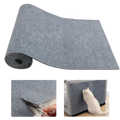Kratzmatte für Katzen, 40x200 cm, Selbstklebende Kratzmatte aus Polyester, Wiederverwendbar, Ideal zum Schutz von Möbeln, Wänden und Ecken, Kratzschutz für Katzen, Dunkelgrau Kratzmatte für Katzen, 40x200 cm, Selbstklebende Kratzmatte aus Polyester, Wiederverwendbar, Ideal zum Schutz von Möbeln, Wänden und Ecken, Kratzschutz für Katzen, Dunkelgrau von Elalove