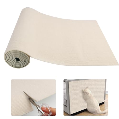 Kratzmatte für Katzen, 40x200 cm, Wiederverwendbar, Selbstklebende Kratzmatte aus Polyester, Kratzschutz für Katzen Ideal zum Schutz von Möbeln, Wänden und Ecken, Beige Kratzmatte für Katzen, 40x200 cm, Wiederverwendbar, Selbstklebende Kratzmatte aus Polyester, Kratzschutz für Katzen Ideal zum Schutz von Möbeln, Wänden und Ecken, Beige von Elalove