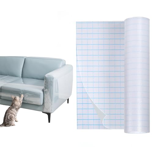 Kratzschutzfolie für Katzen, 5m, Selbstklebende Kratzmatte für Möbel, Sofas und Wände, Wiederverwendbar, Kratzschutz Wand, Schutz vor Kratzern durch Katzen und Hunde von Elalove