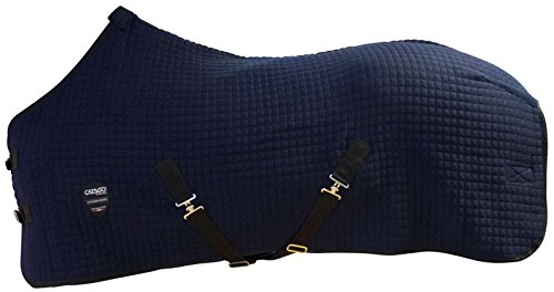 CATAGO Abschwitzdecke Transportdecke Luxus Waffelmuster schwarz/weiße Biese (165 cm, navy) von Catago