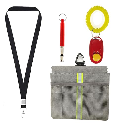 Elecpioneev Leckerli-Tasche für Hunde mit Hundepfeife, Hundeklicker für Training, Hundespaziergänge, große Kapazität, Hüfttasche, kann an Hundeleine aufgehängt werden, atmungsaktives Material, Grau Elecpioneev Leckerli-Tasche für Hunde mit Hundepfeife, Hundeklicker für Training, Hundespaziergänge, große Kapazität, Hüfttasche, kann an Hundeleine aufgehängt werden, atmungsaktives Material, Grau von Elecpioneev