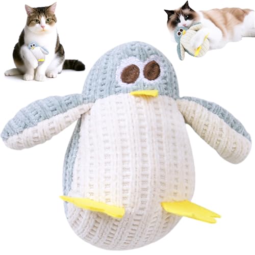 Electspark Katzenspielzeug, Pinguin-Katzenminze-Spielzeug für Indoor-Katze, interaktiver Kätzchen-Kicker für Katzenanreicherung, Übung, Kratzen, Selbstspiel, alle Rassen, weiches und langlebiges von Electspark