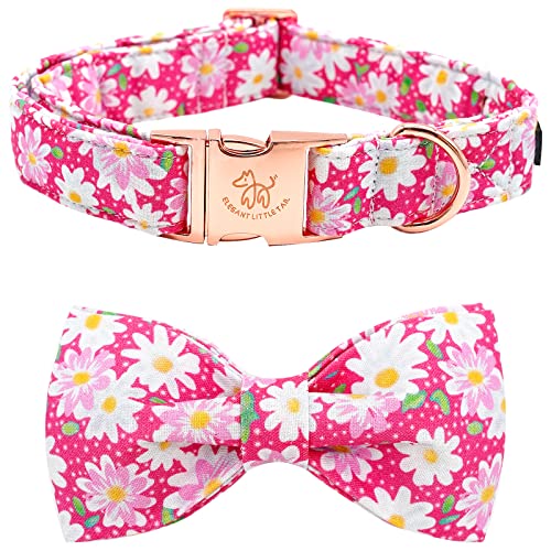 Elegant Littel Tail Hundehalsband, Hundehalsband mit Fliege, Rosa Floral Mädchen Hundehalsbänder Geschenk Niedliche Hundeschleife Haustier Einstellbare Hundehalsbänder für kleine Hunde Elegant Littel Tail Hundehalsband, Hundehalsband mit Fliege, Rosa Floral Mädchen Hundehalsbänder Geschenk Niedliche Hundeschleife Haustier Einstellbare Hundehalsbänder für kleine Hunde von Elegant little tail