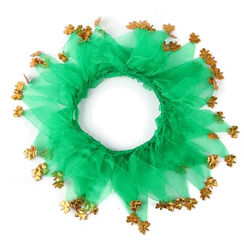 Elegant little tail 1 x Hundekostüm St. Patrick's Day – Halsband für Hunde und Katzen, St. Patrick's Day, Halsbandmuster, Haustier-Tutu-Halsband, Haustier-Kostüm, Grün, Kostüm für Katzen, kleine, von Elegant little tail