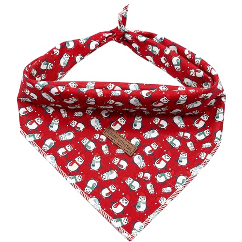 Elegant little tail Hundebandana, Weihnachts-Hundeschal Urlaub Lätzchen Schal Waschbar Quadratisch Hund Schal Einstellbar Hund Kerchief für kleine mittlere große Hunde von Elegant little tail