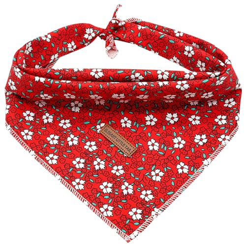 Elegant little tail Hundebandana, Weihnachts-Hundeschal Urlaub Lätzchen Schal Waschbar Quadratisch Hund Schal Einstellbar Hund Kerchief für kleine mittlere große Hunde von Elegant little tail