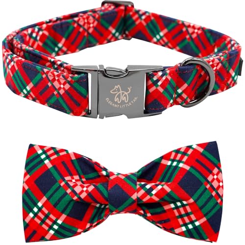 Elegant Little Tail Hundehalsband - Weihnachten Rot Kariert Urlaub Haustier Halsband Mit Schleife für X-Large Hunde, Mädchen und Jungen von Elegant little tail