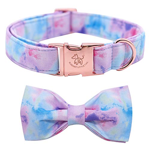 Elegant little tail Hundehalsband, weiche Fliege Hundehalsband, verstellbares buntes Hundehalsband mit Schleife Haustierhalsband Geschenk für mittlere weibliche oder männliche Hunde von Elegant little tail