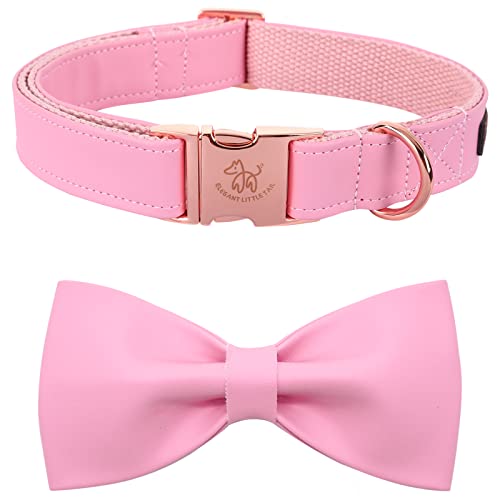 Elegant little tail Hundehalsband mit Schleife - Pink Hundehalsband mit Schleife Premium-Halsband Mädchen Jungen Hundehalsband Niedliches Hundehalsband für mittelgroße Hunde von Elegant little tail