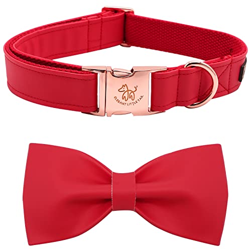 Elegant little tail Hundehalsband mit Schleife - Rot Hundehalsband mit Schleife Premium-Halsband Mädchen Junge Hundehalsband Niedliches Hundehalsband für große Hunde von Elegant little tail
