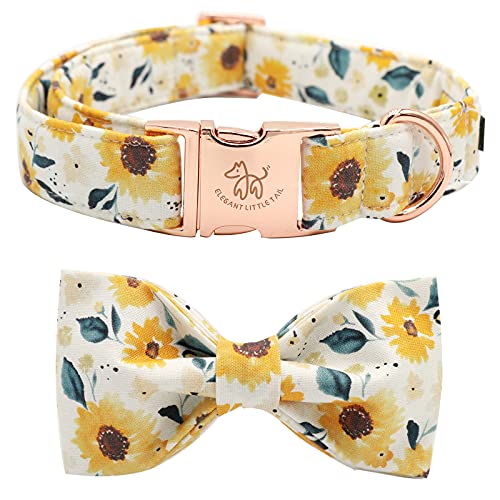 Elegant little tail Hundehalsband mit Sonnenblumenmuster, Mädchen-Hundehalsband mit Schleife, verstellbare, weiche Fliege, Hundehalsbänder für kleine Hunde Elegant little tail Hundehalsband mit Sonnenblumenmuster, Mädchen-Hundehalsband mit Schleife, verstellbare, weiche Fliege, Hundehalsbänder für kleine Hunde von Elegant little tail