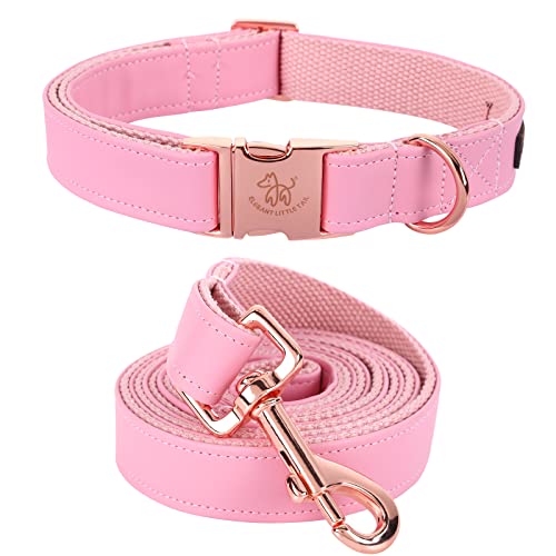 Elegant little tail Hundehalsband und Leine aus Leder, Rosa, langlebiges Hundehalsband, Mädchen- oder Jungenhalsband, verstellbare Hundehalsbänder für kleine Hunde, Hals 25,4-40,6 cm Elegant little tail Hundehalsband und Leine aus Leder, Rosa, langlebiges Hundehalsband, Mädchen- oder Jungenhalsband, verstellbare Hundehalsbänder für kleine Hunde, Hals 25,4-40,6 cm von Elegant little tail