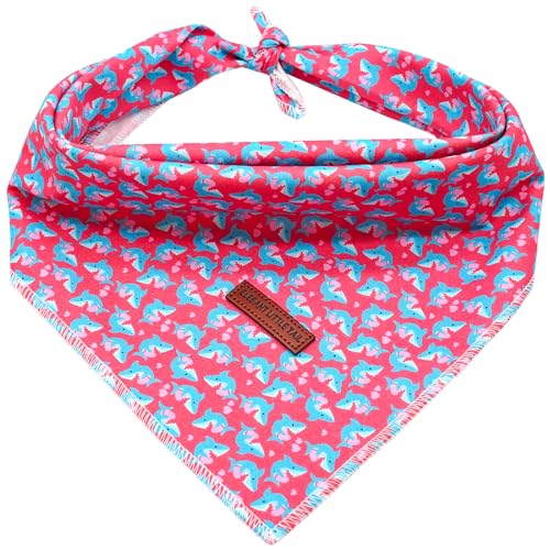 Elegant little tail Hundehalstuch, Valentinstag, waschbar, für Damen oder Herren, quadratisches Hunde-Lätzchen, Halstuch, verstellbares Haustier-Bandana für mittelgroße und große Hunde von Elegant little tail