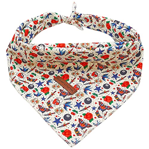 Elegant little tail Hundehalstuch, Valentinstag, waschbar, für Damen oder Herren, quadratisches Hunde-Lätzchen, Halstuch, verstellbares Haustier-Bandana für mittelgroße und große Hunde von Elegant little tail