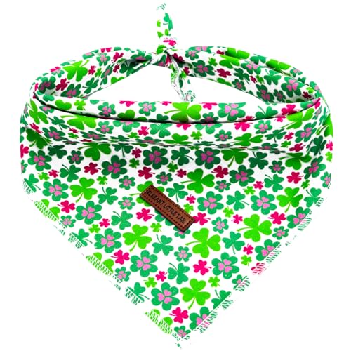 Elegant little tail Hundehalstücher – 1 Packung Lucky Colver Haustier-Geschenk, waschbar, für Urlaub, Mädchen, Jungen, quadratisches Hunde-Lätzchen, Halstuch, Schal, verstellbares Haustier-Bandana für von Elegant little tail