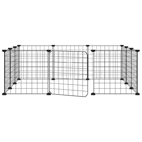 12-TLG. Haustierkäfig aus pulverbeschichtetem Stahl - 35x35 cm - Schwarz - Robustes Gehege für Kleintiere - Ideal für Hamster, Meerschweinchen & mehr von Eleganz
