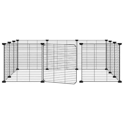 12-TLG. Haustierkäfig aus pulverbeschichtetem Stahl - 35x35 cm - Schwarz - Robustes Gehege für Kleintiere wie Hamster, Kaninchen & Meerschweinchen - Ideal für Innenräume von Eleganz