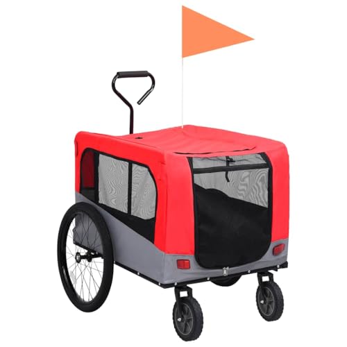 2-in-1 Fahrradanhänger & Buggy für Hunde - Oxford-Gewebe, Stahlrahmen - Robust & Vielseitig für Outdoor-Abenteuer von Eleganz