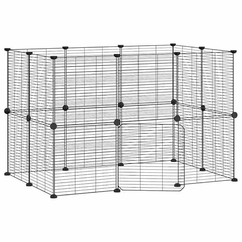 20-TLG. Haustierkäfig aus pulverbeschichtetem Stahl 35x35 cm mit Tür - robuster und sicherer Lebensraum für Kleintiere wie Kaninchen oder Meerschweinchen - ideal für Innen- und Außenbereich von Eleganz