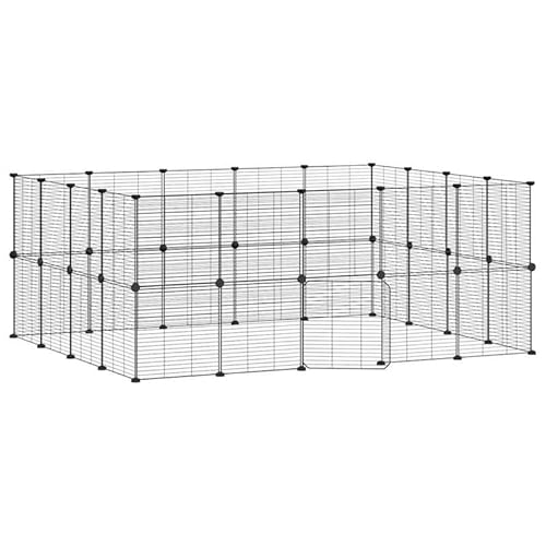 36-teiliger Haustierkäfig aus pulverbeschichtetem Stahl - 35x35 cm schwarz - Robustes Gehege für Kleintiere wie Hamster & Meerschweinchen - Ideal für Innenbereich & sichere Unterbring 36-teiliger Haustierkäfig aus pulverbeschichtetem Stahl - 35x35 cm schwarz - Robustes Gehege für Kleintiere wie Hamster & Meerschweinchen - Ideal für Innenbereich & sichere Unterbring von Eleganz