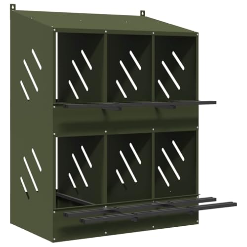 6 Hole Chicken Nesting Box, Olive Green Metal Hen House for Small Animal Habitats & Enclosures, Durable & Weatherproof Coop for Backyard Hens 6 Hole Chicken Nesting Box, Olive Green Metal Hen House for Small Animal Habitats & Enclosures, Durable & Weatherproof Coop for Backyard Hens von Eleganz