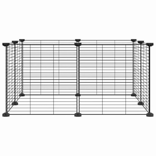 8-TLG. Haustierkäfig aus Stahl 35x35 cm Schwarz - Langlebig & Sicher für Kleintiere wie Hamster, Kaninchen - Ideal für Innen & Außen von Eleganz