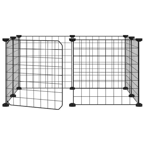 8-TLG. Haustierkäfig aus pulverbeschichtetem Stahl - 35x35 cm, schwarz - Robustes Gehege für Kleintiere wie Hamster, Kaninchen & Meerschweinchen - Leicht zu reinigen & langlebig von Eleganz