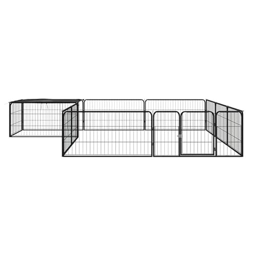 Eleganz 12-TLG. Hundelaufstall Schwarz 100x50cm aus pulverbeschichtetem Stahl - robust & langlebig für innen & außen - ideal für Hunde Aller Größen Eleganz 12-TLG. Hundelaufstall Schwarz 100x50cm aus pulverbeschichtetem Stahl - robust & langlebig für innen & außen - ideal für Hunde Aller Größen von Eleganz